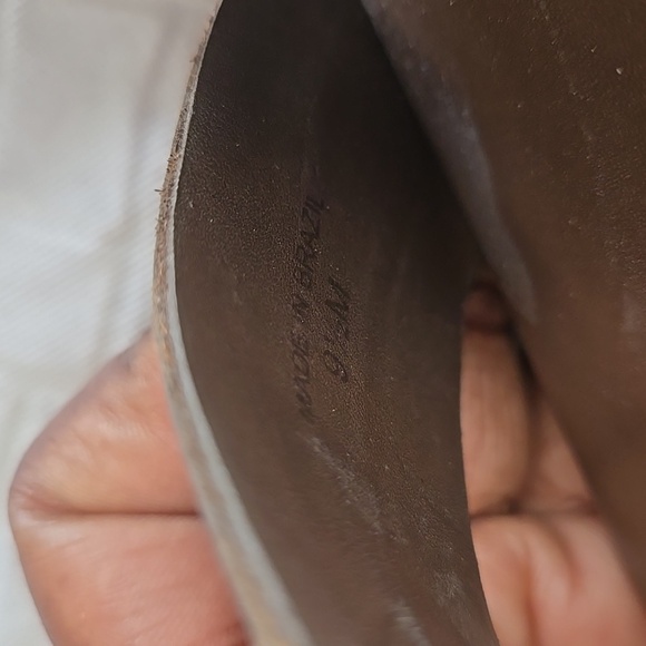 Diane Von Furstenberg Brown Leather Wedge Sandals Eclectic Minimalist - Picture 8 of 12